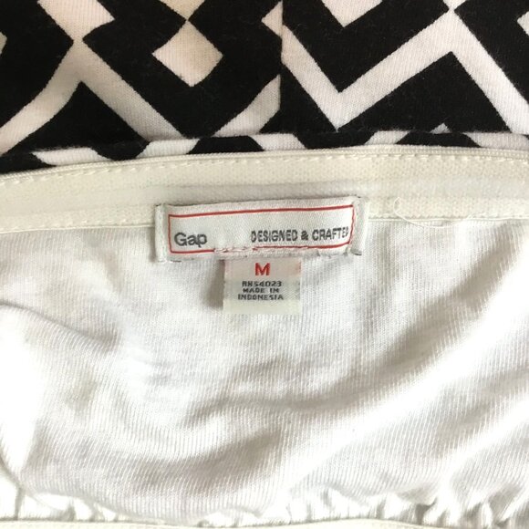 GAP Women Black White Halter Maxi Dress Graphic Y2K Summer Beach Boho Festival M - Picture 7 of 9